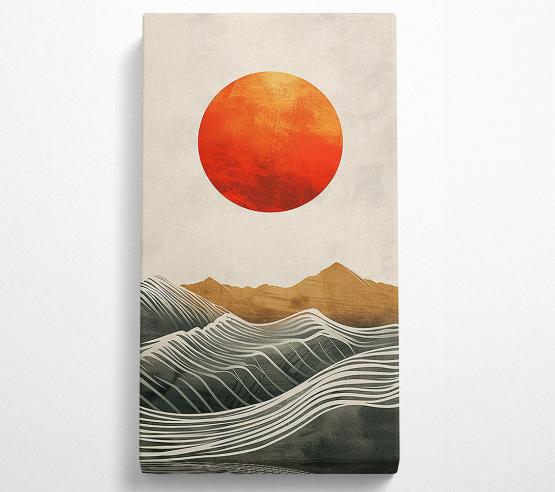  A Canvas Print of Crimson Horizon Waves Canvas Wall Art