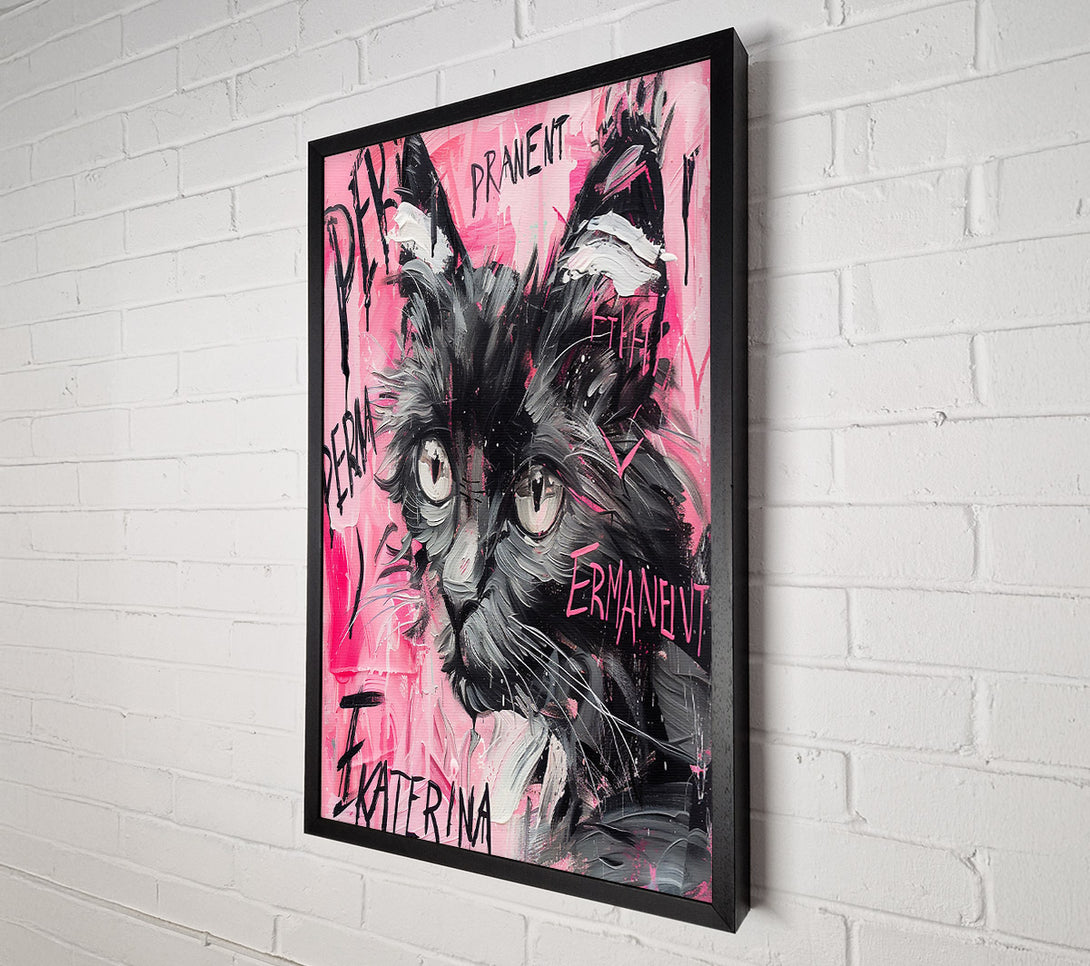  A Canvas Print of Pink Feline Gaze Canvas Art