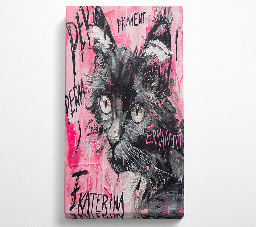  A Canvas Print of Pink Feline Gaze Canvas Art