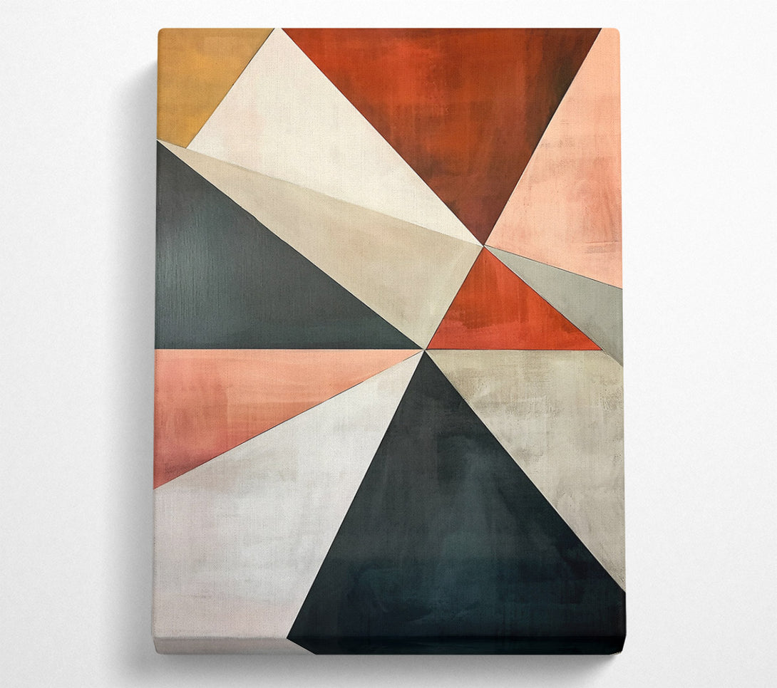  A Canvas Print of Crimson Geometric Abstract Canvas Wall Art