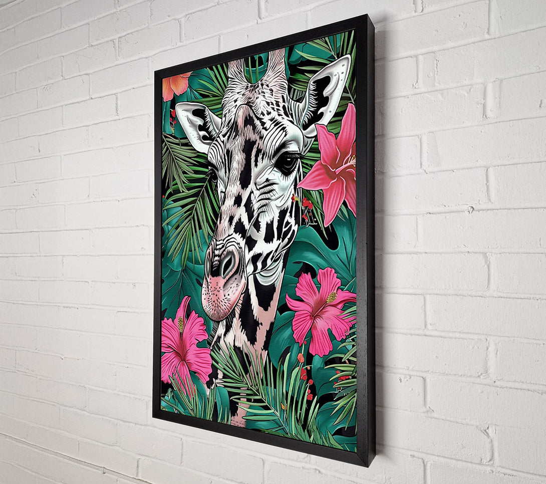  A Canvas Print of Pink Giraffe Jungle Dream Canvas Wall Art