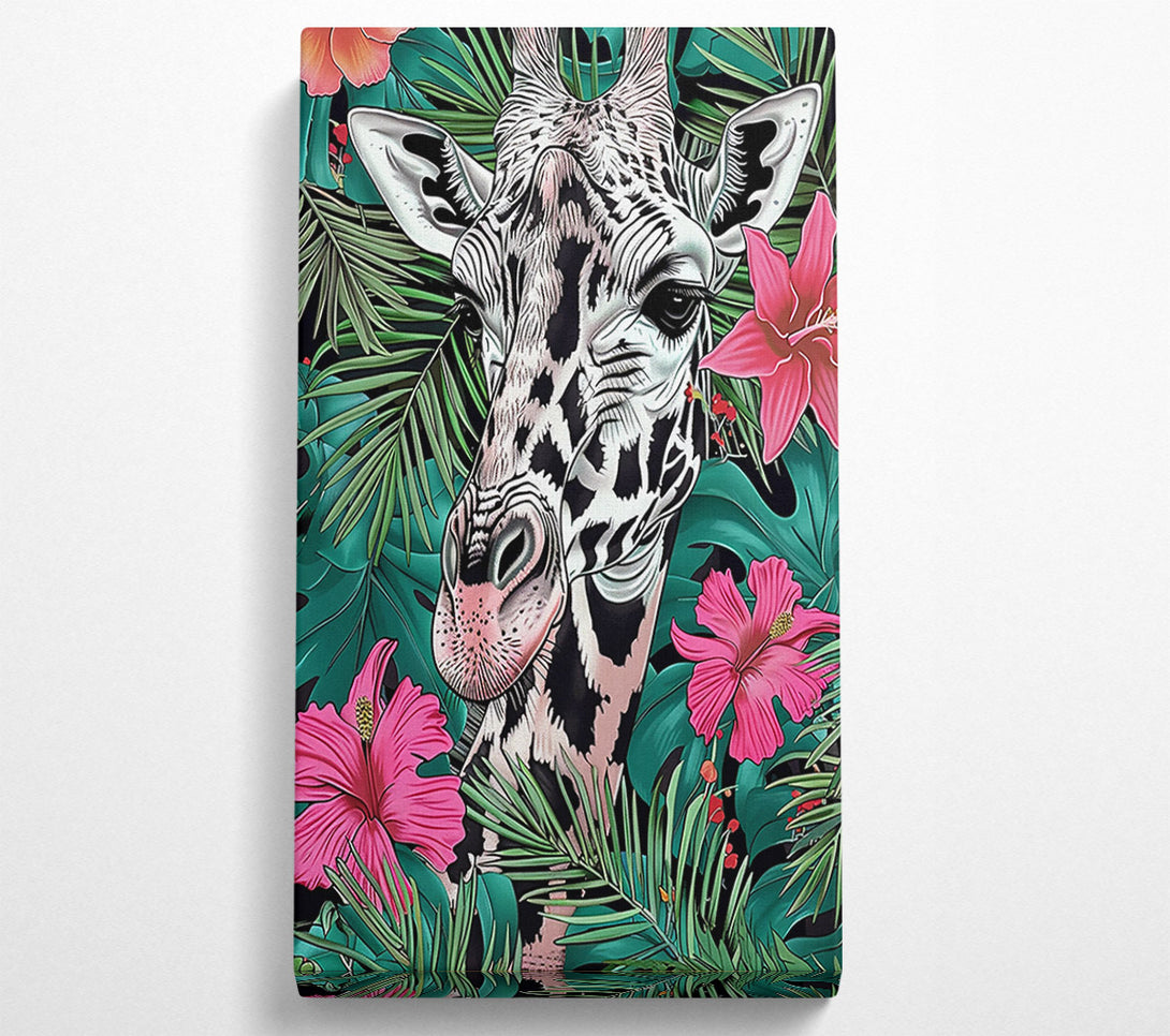  A Canvas Print of Pink Giraffe Jungle Dream Canvas Wall Art