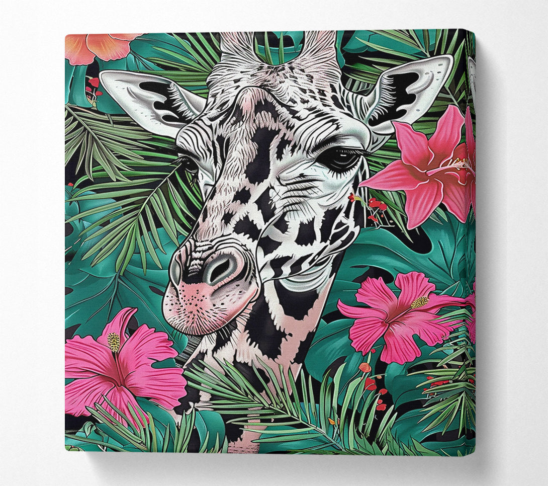  A Canvas Print of Pink Giraffe Jungle Dream Canvas Wall Art