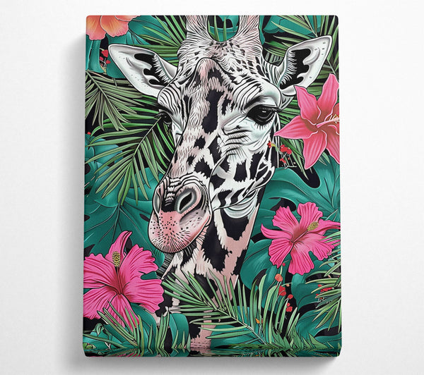  A Canvas Print of Pink Giraffe Jungle Dream Canvas Wall Art