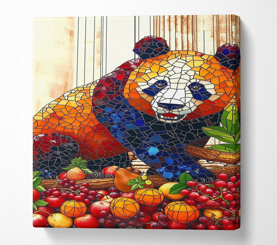  A Canvas Print of Orange Panda Mosaic Canvas Print