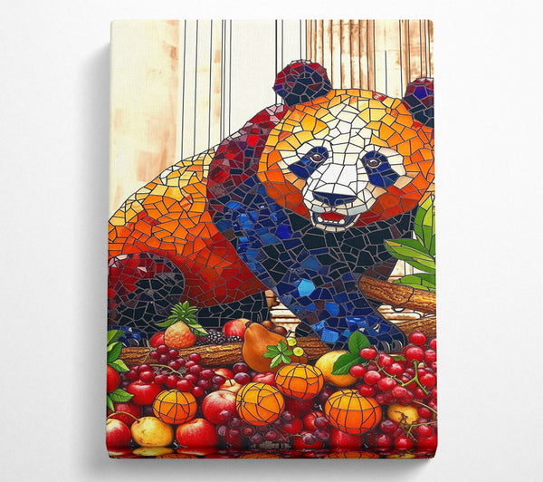 Orange Panda Mosaic Canvas Print
