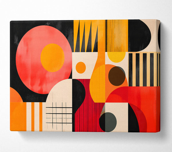 Crimson Orange Abstract Canvas Print