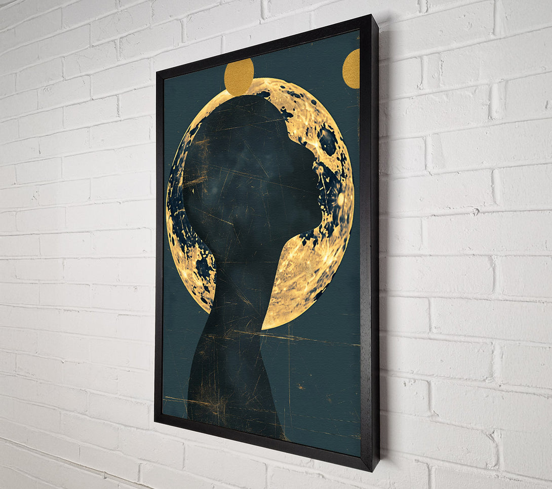  A Canvas Print of Golden Cosmic Silhouette Canvas Wall Art