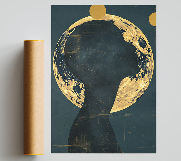 Golden Cosmic Silhouette
