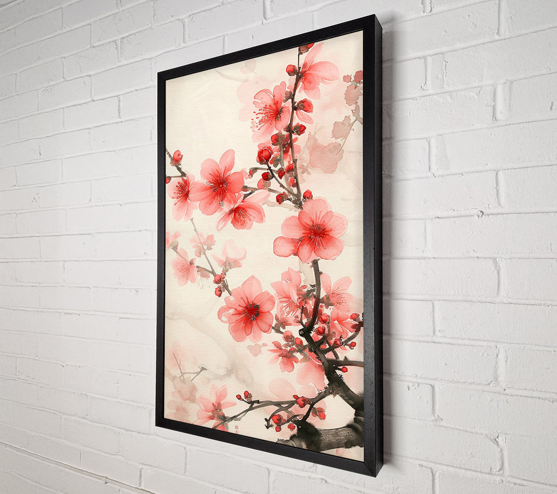  A Canvas Print of Pink Blossom Whispers Canvas Wall Art