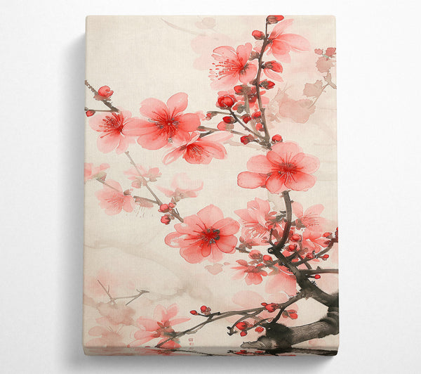  A Canvas Print of Pink Blossom Whispers Canvas Wall Art