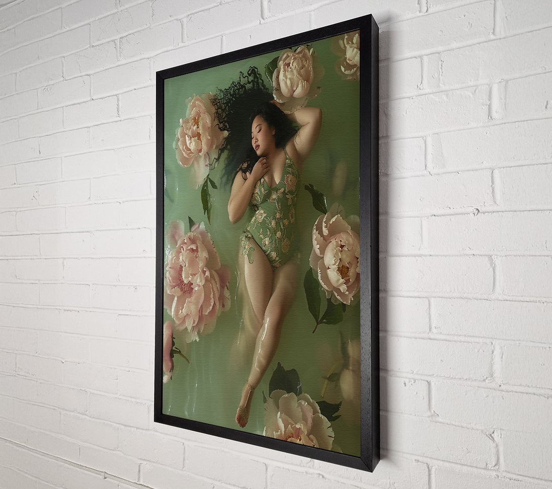  A Canvas Print of Emerald Water Bloom Canvas Print