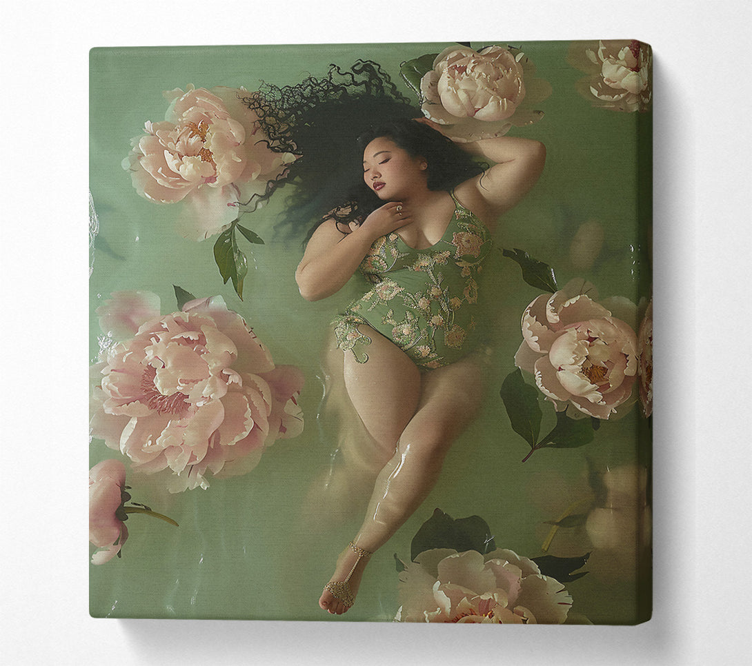  A Canvas Print of Emerald Water Bloom Canvas Print