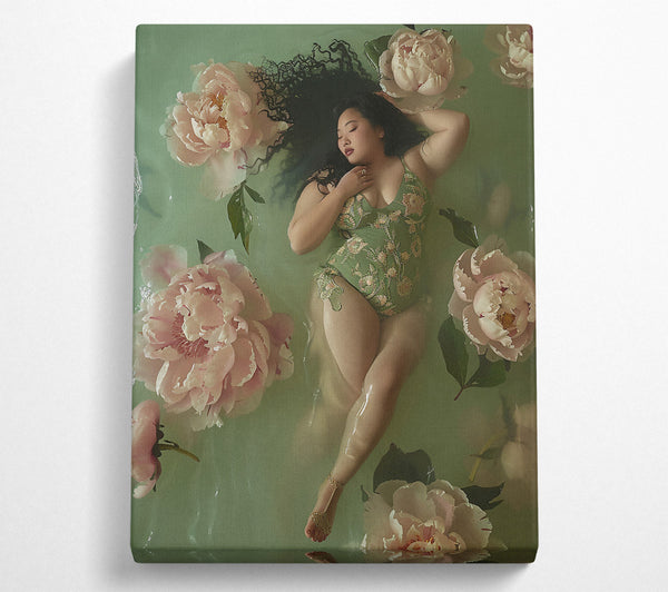  A Canvas Print of Emerald Water Bloom Canvas Print