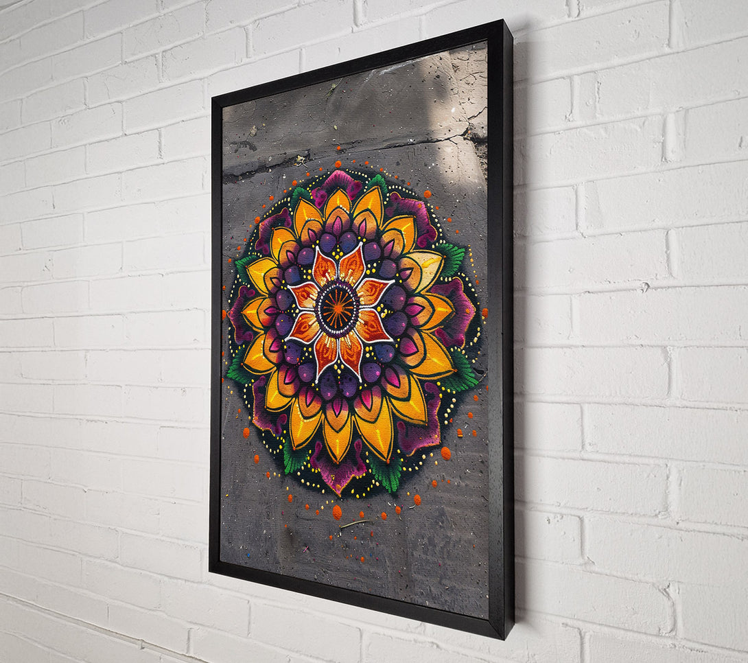  A Canvas Print of Orange Mandala Bloom Canvas Wall Art