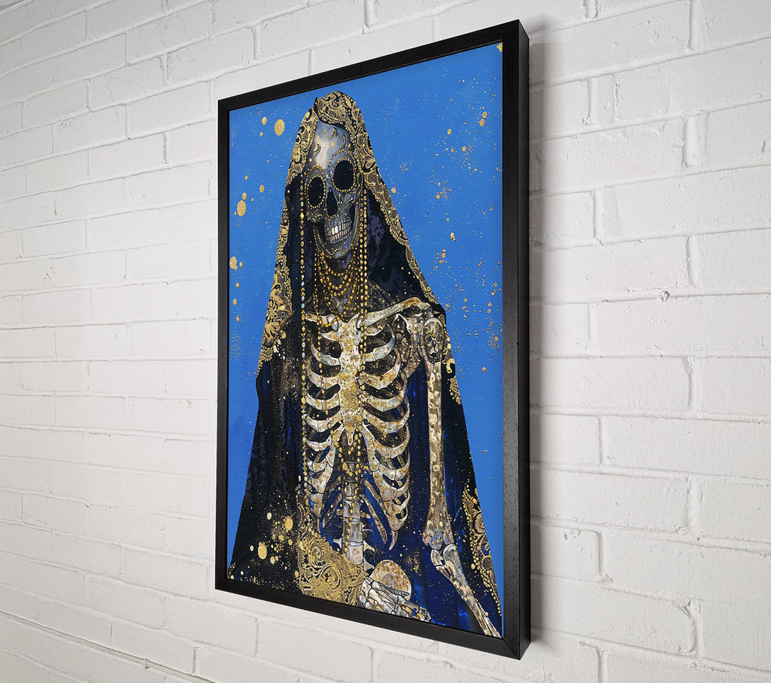  A Canvas Print of Blue Gold Skeleton Canvas Print