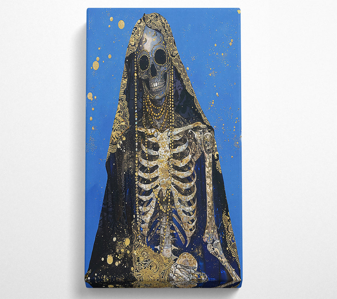  A Canvas Print of Blue Gold Skeleton Canvas Print