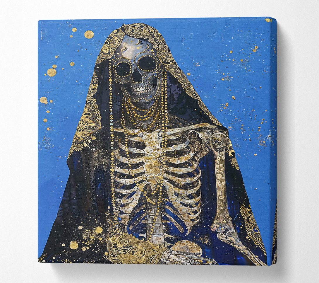  A Canvas Print of Blue Gold Skeleton Canvas Print