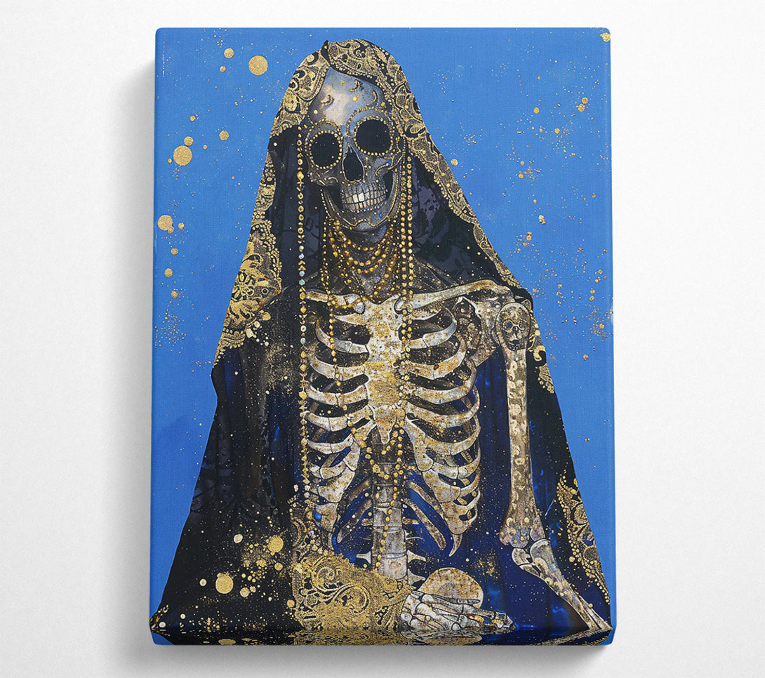  A Canvas Print of Blue Gold Skeleton Canvas Print
