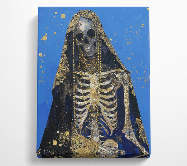 A Canvas Print of Blue Gold Skeleton Canvas Print
