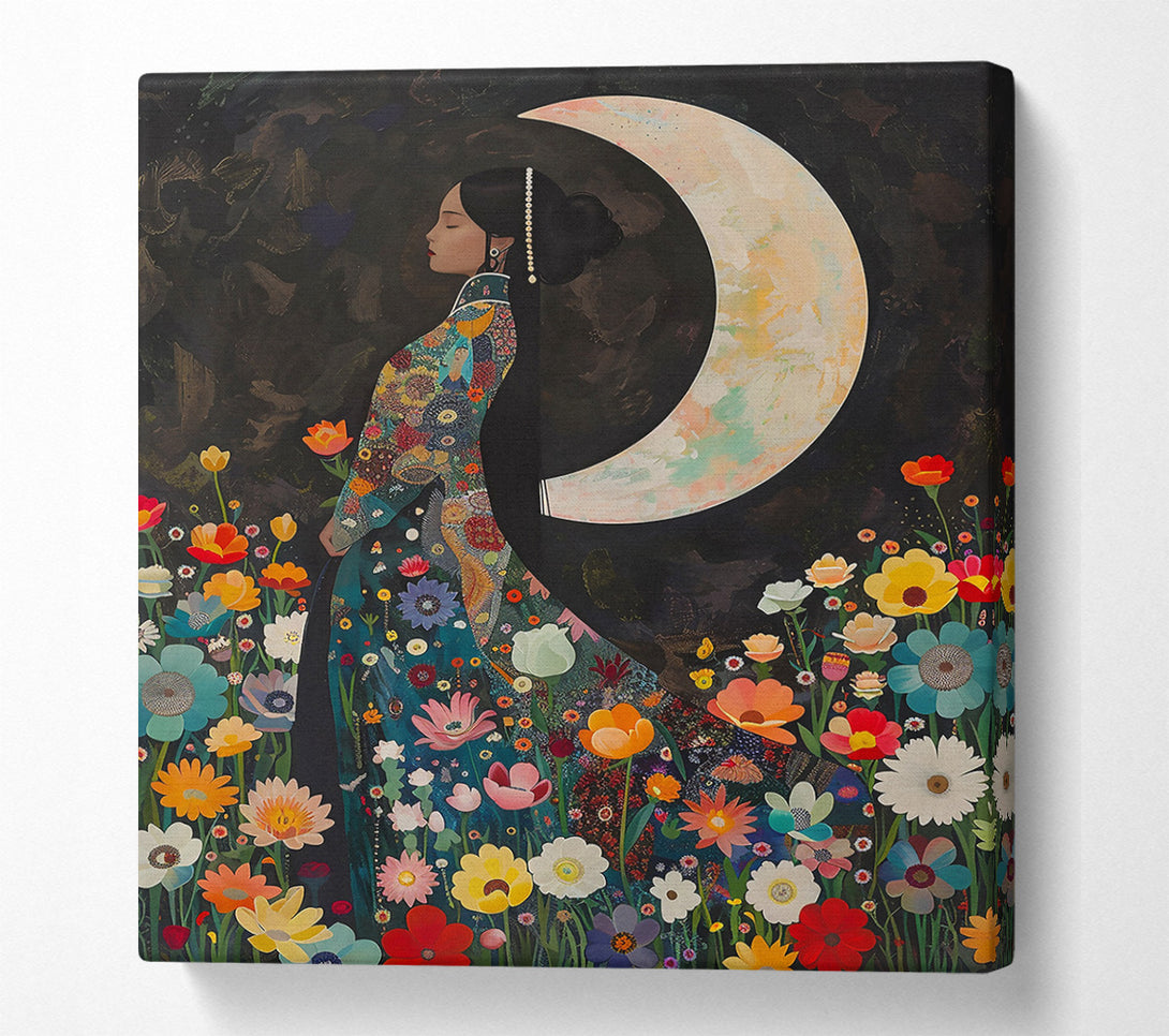  A Canvas Print of Golden Moon Garden Canvas Print