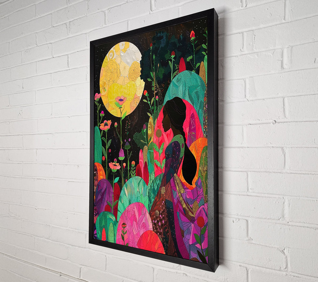  A Canvas Print of Pink Moon Garden Canvas Art
