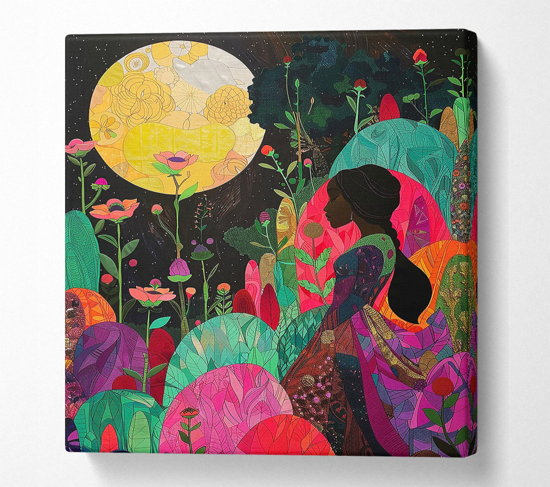  A Canvas Print of Pink Moon Garden Canvas Art