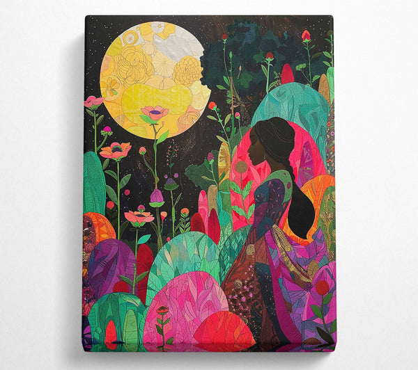  A Canvas Print of Pink Moon Garden Canvas Art