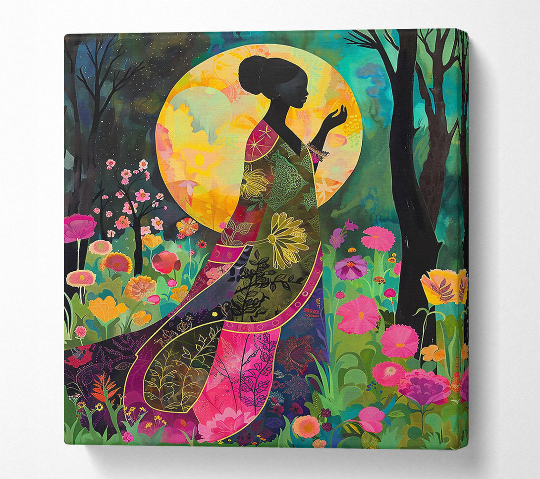  A Canvas Print of Golden Moonlight Reverie Canvas Print