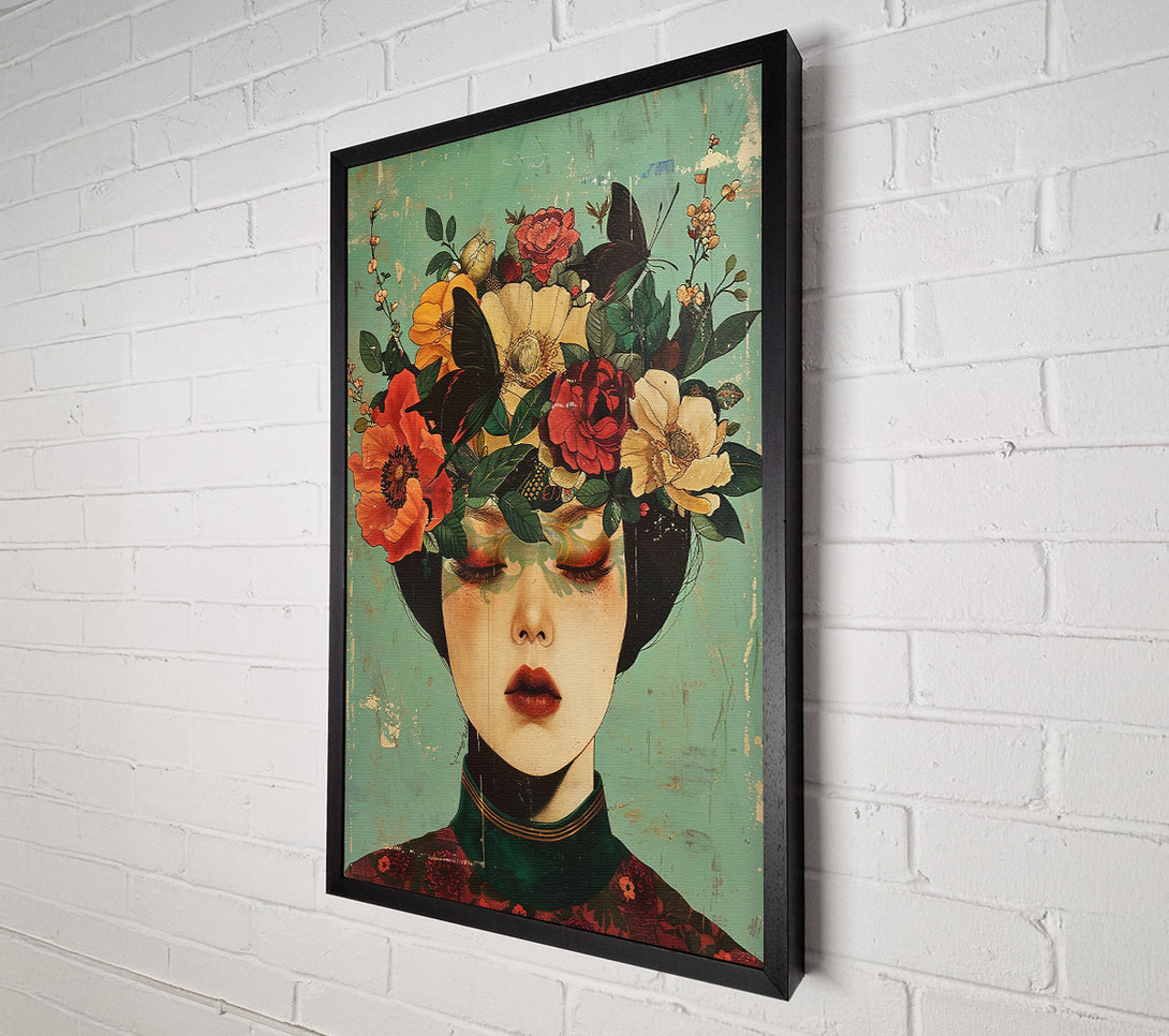  A Canvas Print of Green Floral Dream Canvas Wall Art