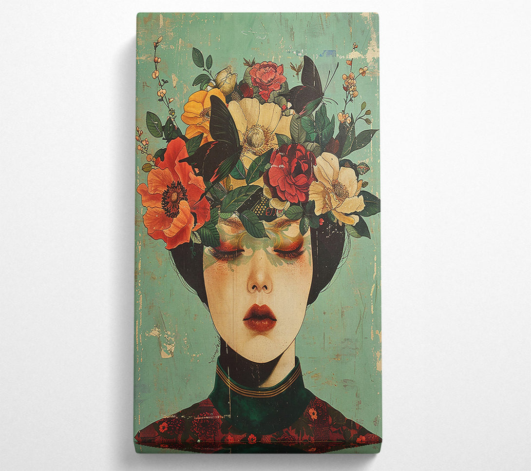 A Canvas Print of Green Floral Dream Canvas Wall Art