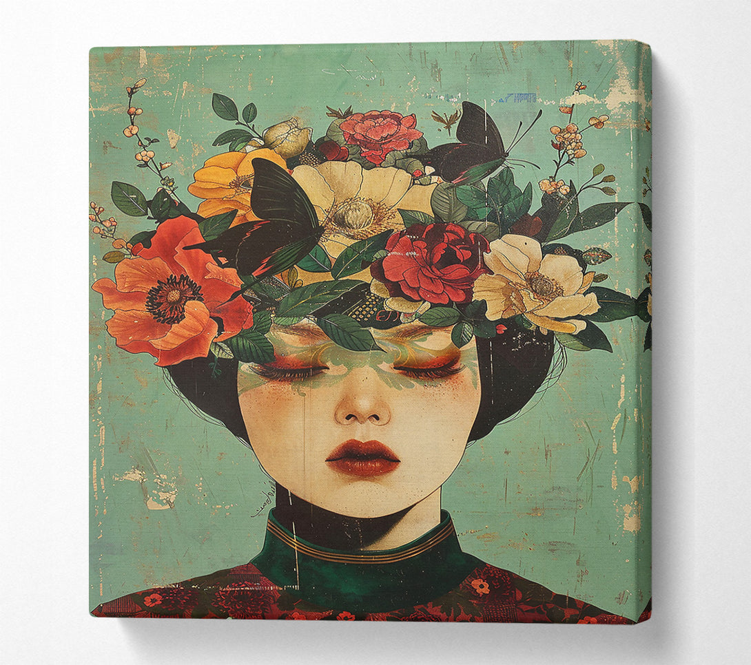  A Canvas Print of Green Floral Dream Canvas Wall Art