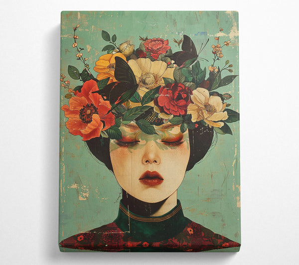  A Canvas Print of Green Floral Dream Canvas Wall Art