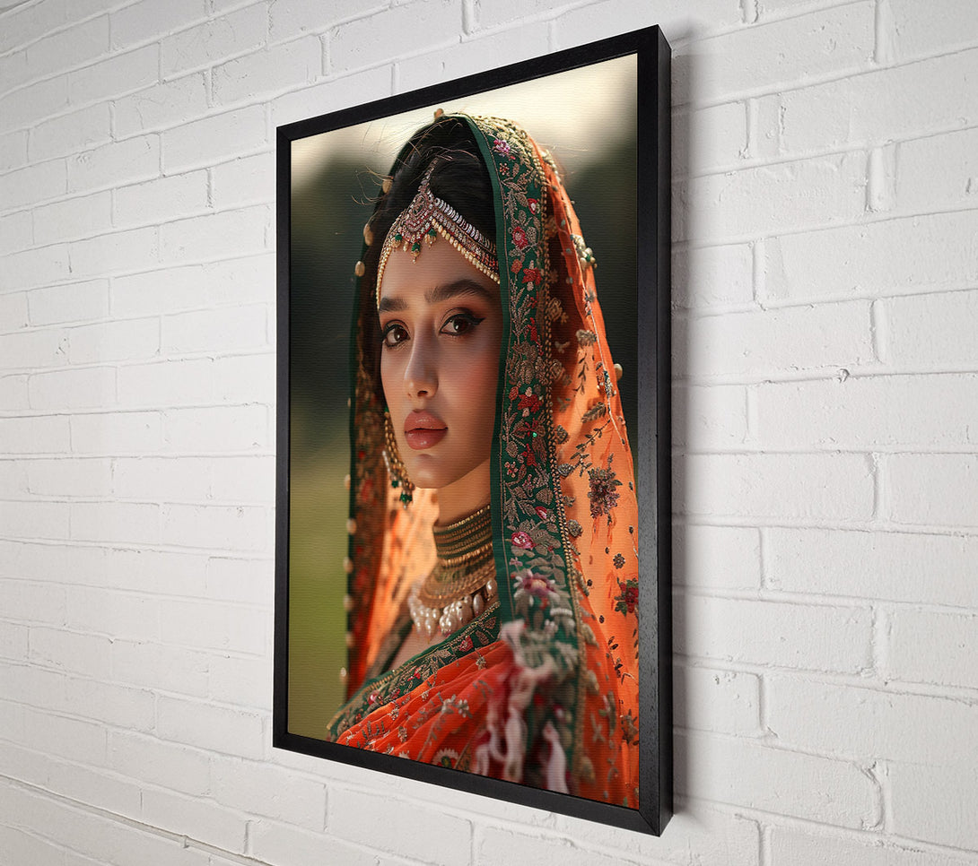  A Canvas Print of Orange Veiled Bride Canvas Art