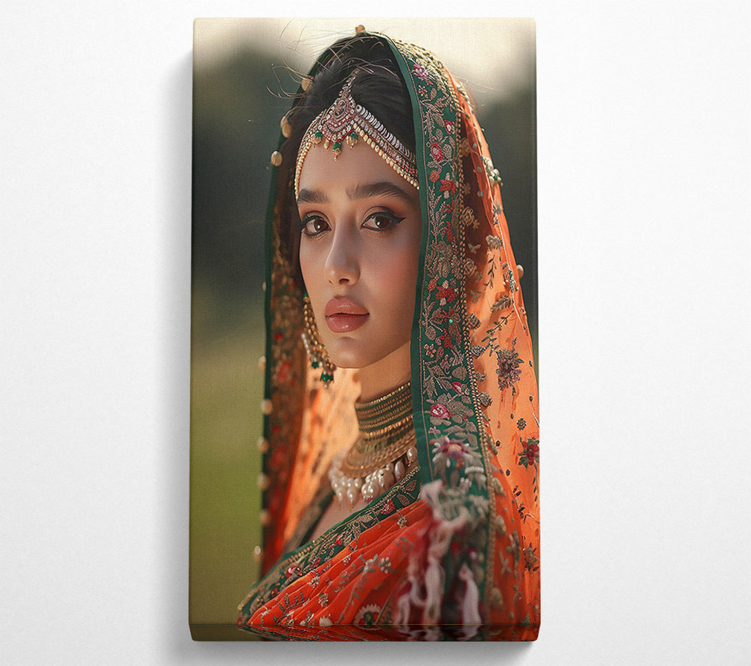  A Canvas Print of Orange Veiled Bride Canvas Art