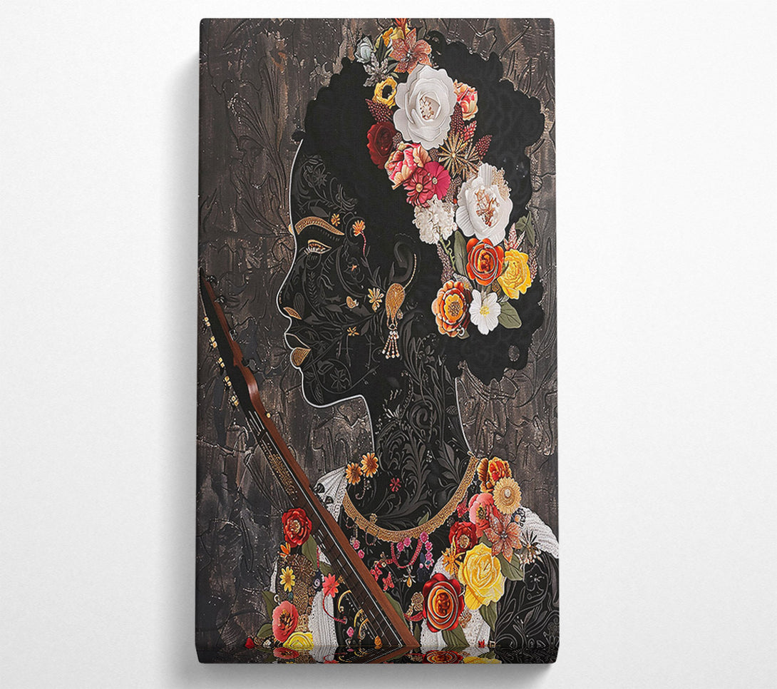  A Canvas Print of Black Floral Rhapsody Canvas Print