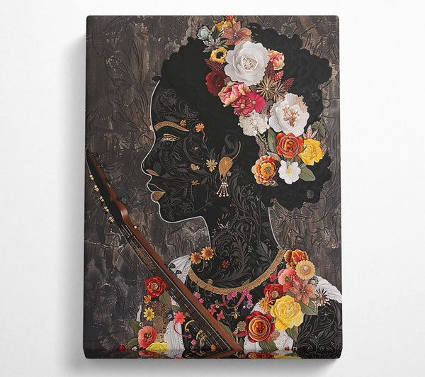  A Canvas Print of Black Floral Rhapsody Canvas Print