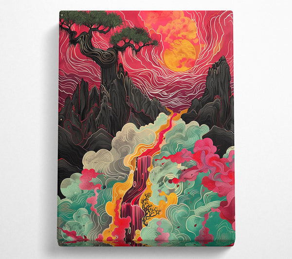  A Canvas Print of Crimson Sky Dreamscape Canvas Art