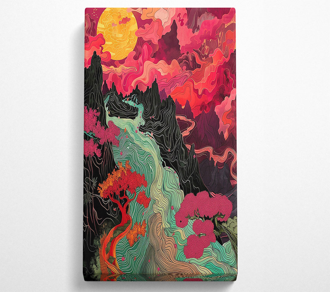  A Canvas Print of Crimson Valley Dreamscape Canvas Art