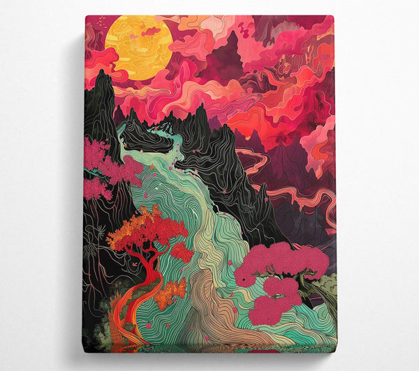 A Canvas Print of Crimson Valley Dreamscape Canvas Art