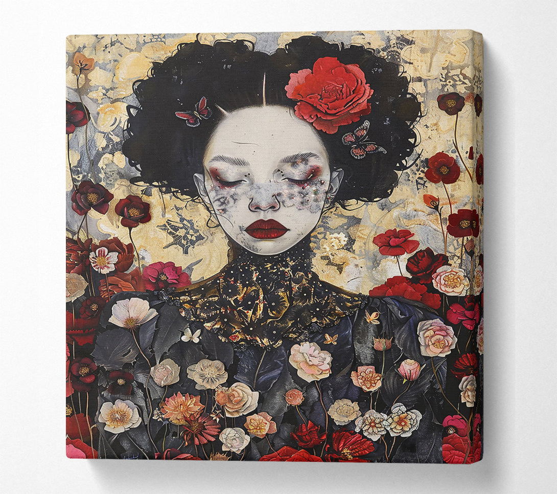  A Canvas Print of Crimson Garden Dreams Canvas Art