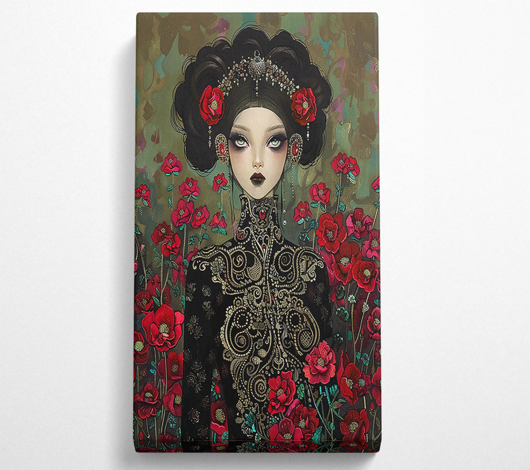  A Canvas Print of Crimson Garden Lady Canvas Print