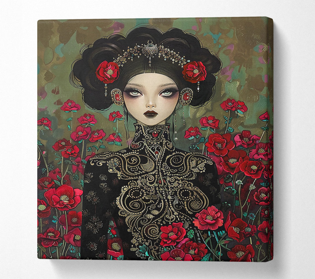  A Canvas Print of Crimson Garden Lady Canvas Print