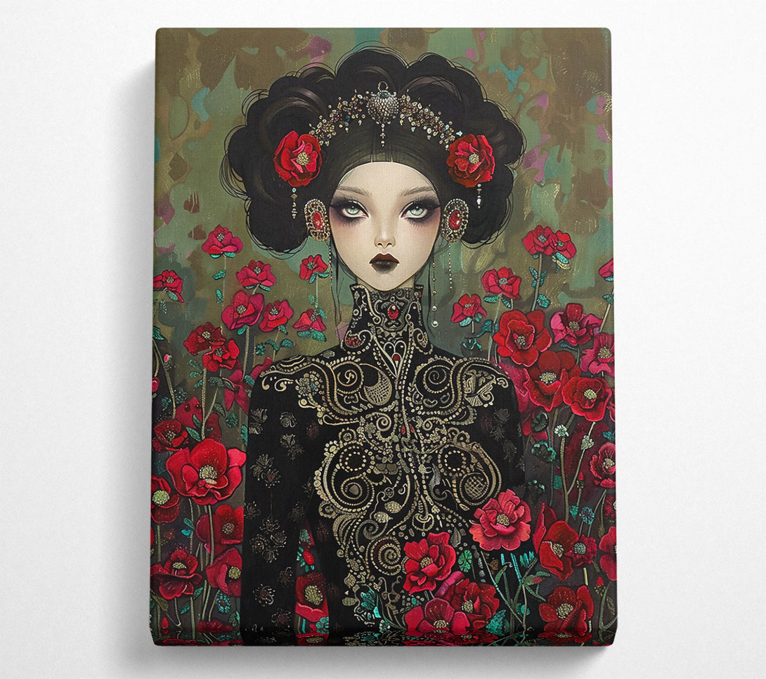  A Canvas Print of Crimson Garden Lady Canvas Print