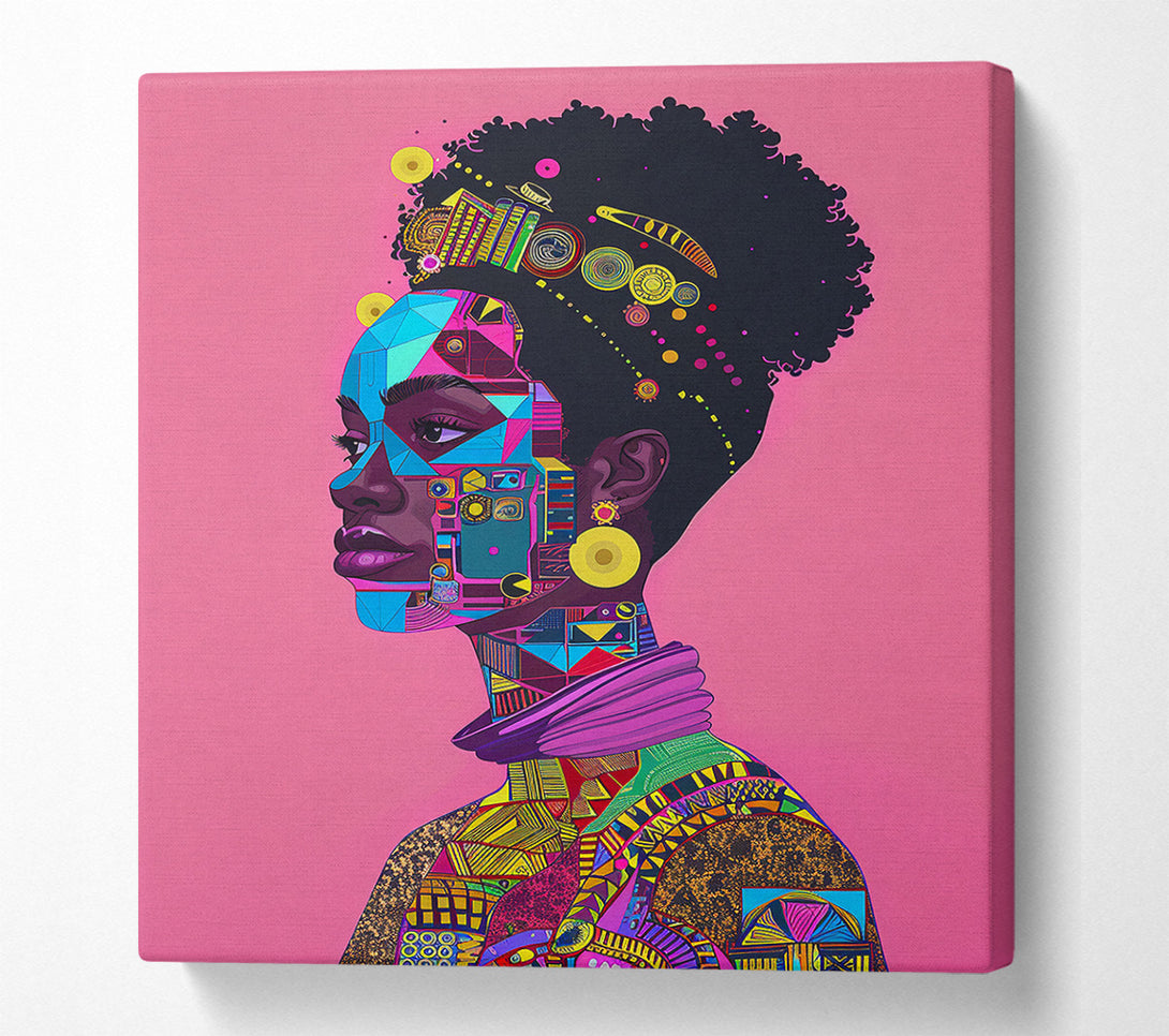 A Canvas Print of Pink Geometric Expression Canvas Print