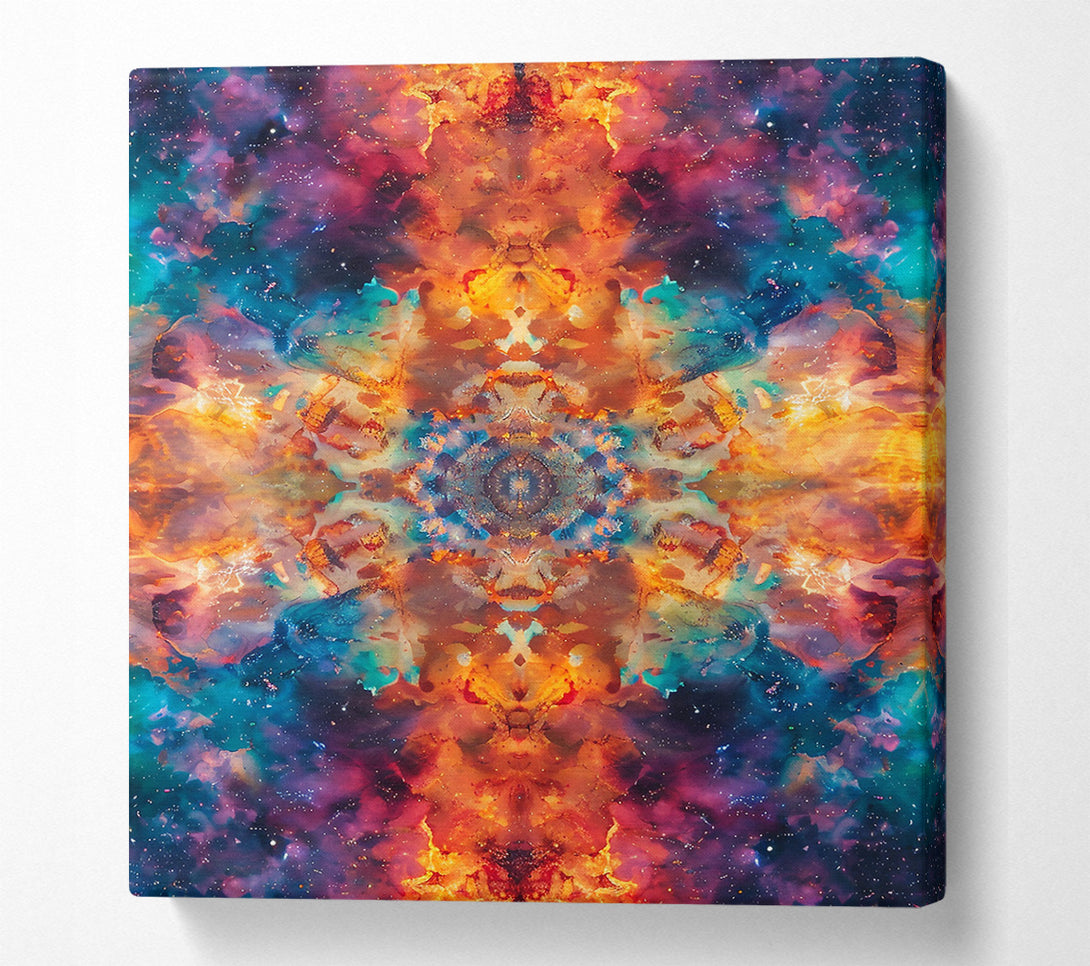  A Canvas Print of Orange Cosmic Tapestry Canvas Art