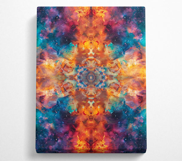 Orange Cosmic Tapestry Canvas Art