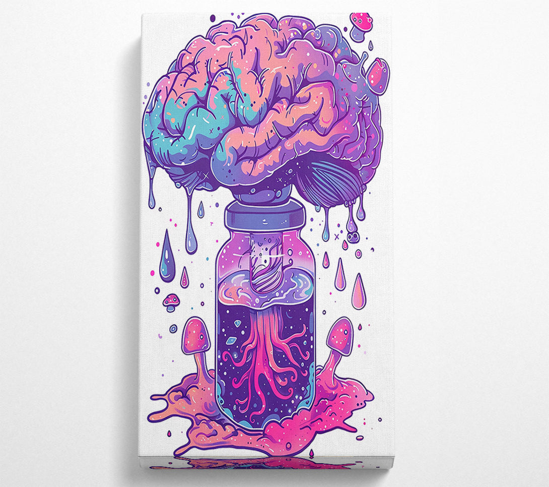  A Canvas Print of Pink Cosmic Brain Jar Canvas Wall Art