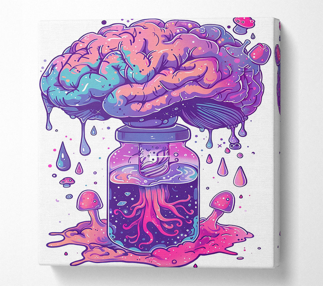  A Canvas Print of Pink Cosmic Brain Jar Canvas Wall Art