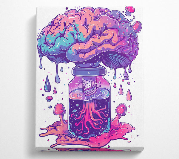  A Canvas Print of Pink Cosmic Brain Jar Canvas Wall Art
